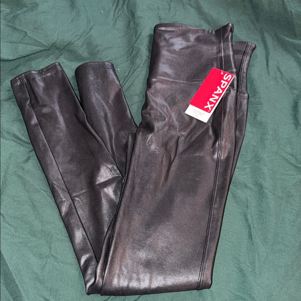 SPANX Shiny Black Leggings